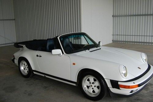 1985 911 cabriolet 62,576 white w blue leather &amp; top