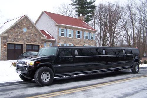 2005 hummer h2 black 14 passenger stretch limousine