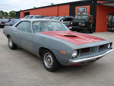 1973 plymouth cuda 3-speed~pwr disc brakes~pwr steering~318v8~project that runs