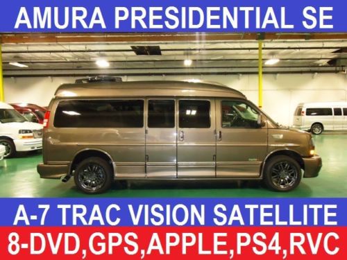 First class presidential 9 passenger conversion van, 8 tv-dvd, gps,ps4, apple