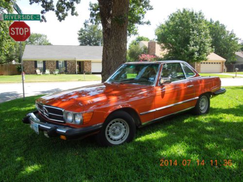 1979 450sl english red incl block &amp; tackle, hard top rack &amp; cloth cover