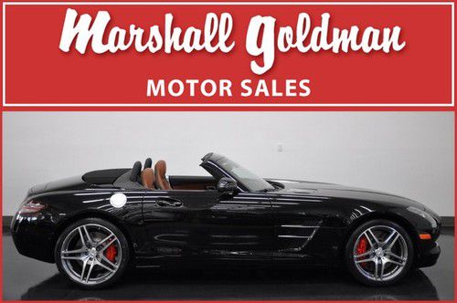 2012 mercedes benz sls roadster in black with designo brown only 600 miles