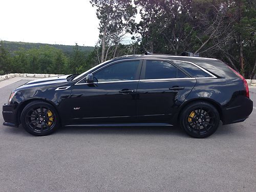 2011 black diamond cadillac cts v wagon certified pre owned 6 speed - rare