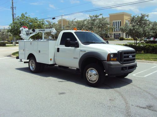 2005 ford f450 turbo diesel service utility mechanics 4k lbs crane truck f550
