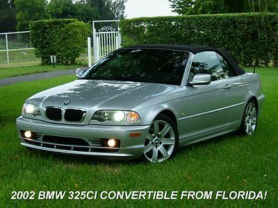 2002 bmw 325ci silver/gray convertle from florida! like new and priced to sell!