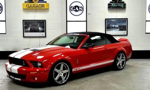 Signed shelby cobra gt 500 convertible 600hp+ torch red 4 k miles