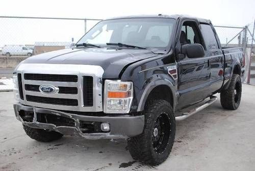 2008 ford f-250 super duty 4wd crew cab damaged fixer diesel powered low miles!!