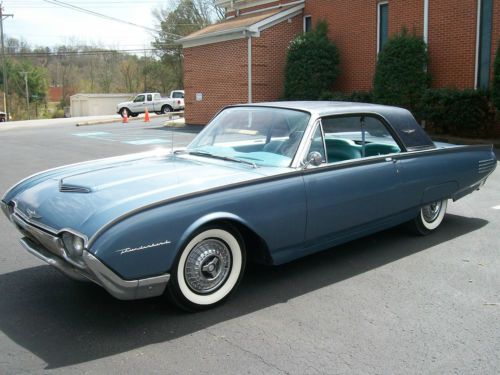 1961 ford thunderbird 59k miles triple blue wide whites great driver t-bird