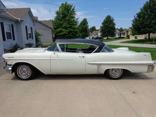 1957 cadillac coupe deville 79950 miles white/black top numbers matching 365/350