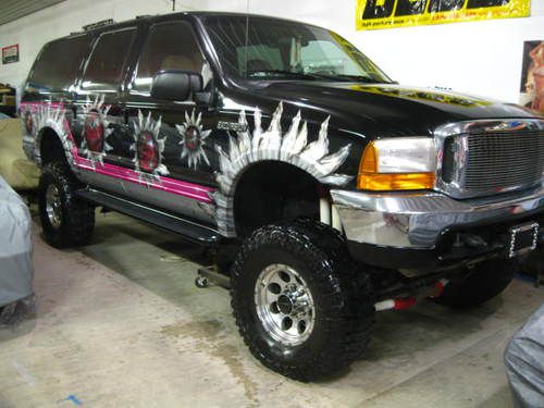 Low mileage 2000 ford excursion limited 5.4l v8 4wd lifted custom paint 4x4 37"