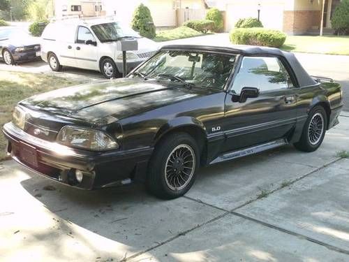 89' convertible black ford mustang gt 5.0