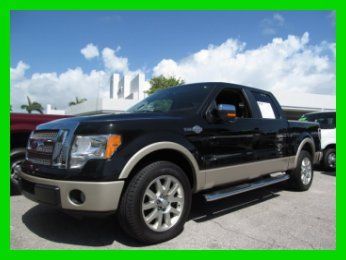 10 black 5.4l v8 crew cab king ranch*power heated &amp; cooled seats*sony cd changer