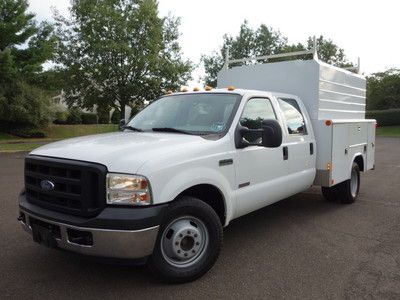 Ford f-350 6.0 diesel crew cab dually utility box cold a/c autocheck  no reserve