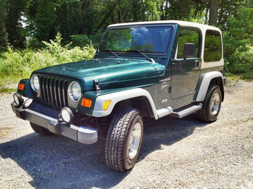 2001 jeep wrangler sport - forest green / dark tan hardtop - 118,400