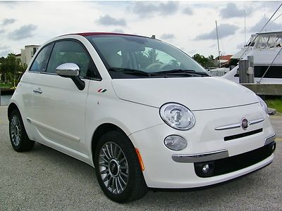 No reserve!! 1 owner! clean history! fiat 500c lounge conv! lthr! htd sts! auto!