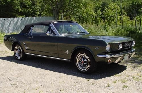 1966 ford mustang convertible 289 auto dark green with light tan pony interior