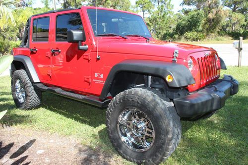 08 jeep wrangler unlimited x sport 4-door 3.8l *lifted chrome wheels* low miles