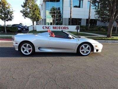 2005 ferrari 360 spider silver with red leather interior low miles 2k f1