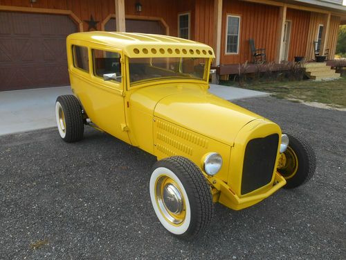 1928 ford model a sedan street rod chopped channeled no reserve must see !
