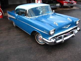 1957 bel air 2 door hard top 2 tone v8 99000 actual 2 owner miles solid original