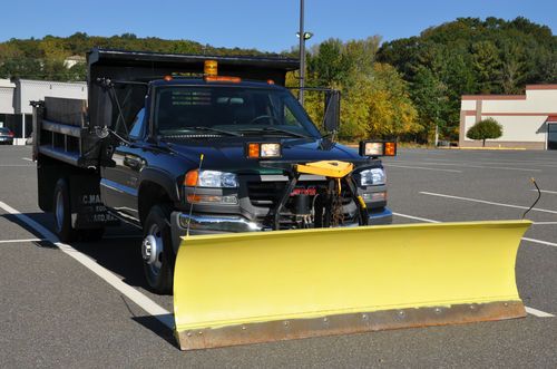 Dually dump duramax diesel w/ fisher snow plow one owner low mileage no reserve