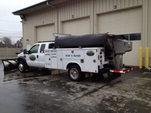 2008 ford f450 diesel utility body with hiway sander and new 9&#039; fisher plow
