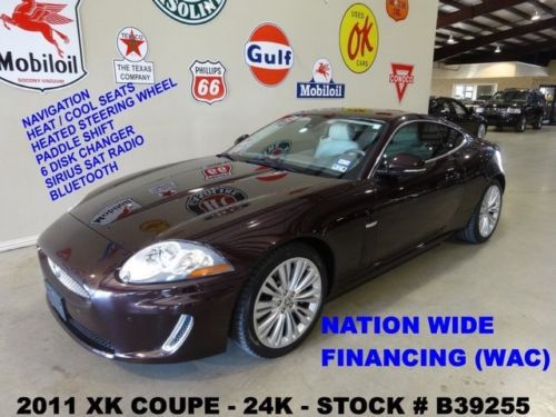11 xk coupe,nav,htd/cool lth,b &amp; w hd sys,park sensors,19in whls,24k,we finance!