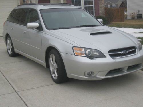 2005 subaru legacy gt turbo wagon || silver over black leather || sunroof, auto