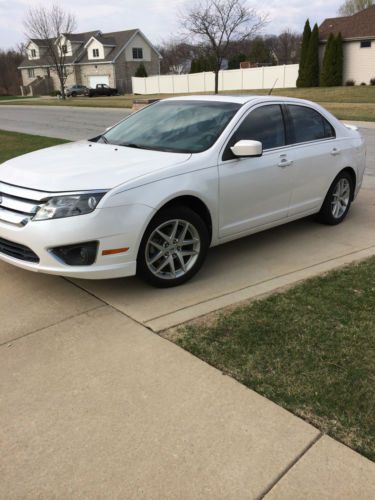 2010 white platinum metallic  ford fusion sel  loaded