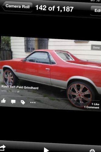Red chevy el camino 24inch rimssuper clean beat and tv super fast engine