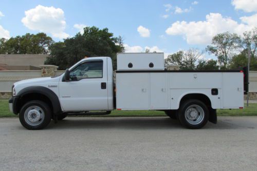 F-550 flatbed, power diesel, utility bed service body, lube truck