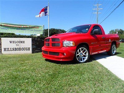2005 flame red dodge ram srt-10 22&#034;chrome wheels navigation leather and suede