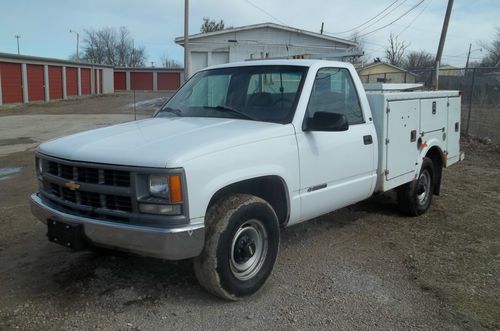 Service truck utility bed fiberglass body gas auto cargo work storage ladder