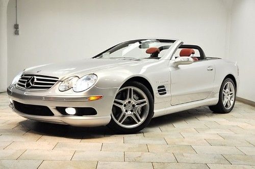 2004 mercedes-benz sl55 amg silver/red pano low miles