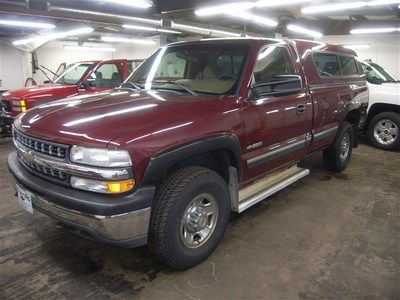 4wd 4x4 reg cab 3/4 ton 2500 maroon red cloth topper power windows locks ls 6.0l