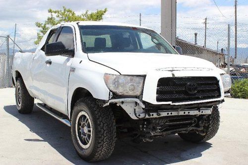 2009 toyota tundra sr5 5.7l double cab 4wd damaged fixer loaded runs! low miles!