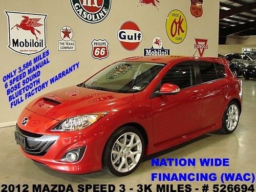 12 mazda speed3 touring,turbo,6 speed trans,cloth,bose,18in whls,3k,we finance!!