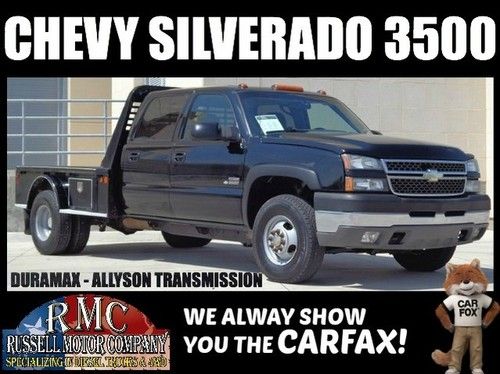 05 chevy 3500 duramax allyson diesel 4x4 dually flat bed crew cab texas truck