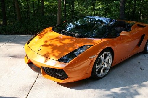 Lamborghini gallardo spyder 6 speed rare orange amazing exhaust new tires