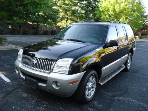2003 mercury mountaineer luxury,awd,3rd row seats,leather,roof,cd,no reserve!!