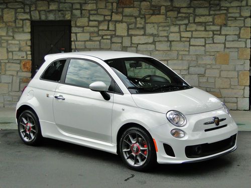 Abarth turbo 5 speed bianco over black only 14k miles clean carfax 1 owner