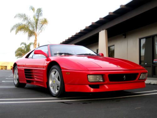 1990 ferrari 348 ts targa red/tan -- no reserve