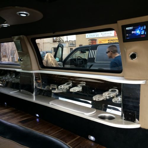 2004 ford excursion limo, limousine 140&#034; with hardwood floors loaded! chrome big