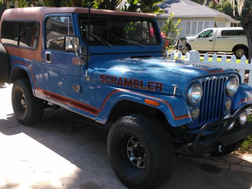 Jeep scrambler cj8 sky blue w/rally top &amp; family roll bar