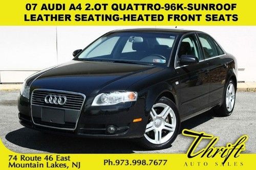 07 audi a4 2.ot quattro-96k-sunroof-leather seating-heated front seats