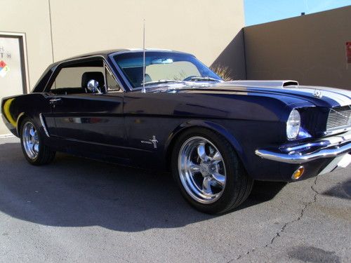 1965 mustang kona blue with shelby stripes, one of a kind build must see!