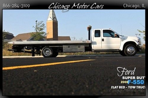 2008 ford f550 super duty flat bed tow truck turbod diesel clean &amp; serviced! wow