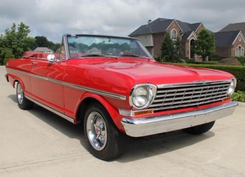 1963 chevy nova convertible red on red 283 automatic