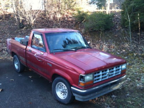 Ford ranger xlt pickup truck 92 manual 5 speed a/c tool box kenwood cd red 4 cyl