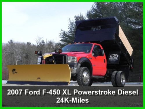 07 ford f-450 f450 xl regular cab mason dump truck 4x4 6.0l powerstroke diesel